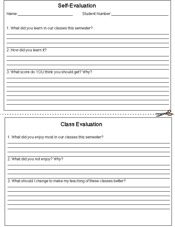 Student Evaluation Of Teacher Template